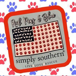 Simply Southern Dog Rescue Tee Blue Small NWT